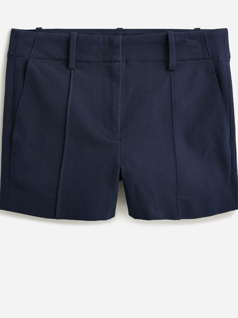NWT J.Crew Women's Pintuck Bi-stretch Cotton Blend Suit Short Navy Blue size 00
